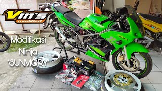 Ninja RR SE Porting sekalian pasang part quotHEDONquot  Vins Modified bengkelrestorasi ninjarr150 [upl. by Ennaillij]