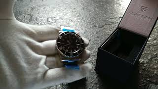 PAGANI DESIGN 43mm Submariner Homage Watch Model PD1639 Black unboxing 2023 [upl. by Nagaem]