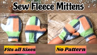 Easy way to sew mittens for toddlers without pattern  Sew Fleece gloves easy tutorial for Beginners [upl. by Almat]