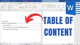 How to Add Table of Contents in Word [upl. by Kaila]