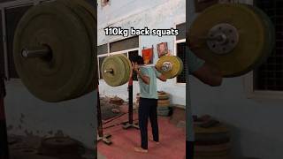 110kg heavy back squats weightlifting shorts ytstudio subscribe motivation [upl. by Namhcan997]