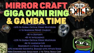 MIRROR Crafting the GIGA Omni Ring  BIG GAMBA 25 Apothecary in Ancestors Path of Exile 322 [upl. by Wanids]