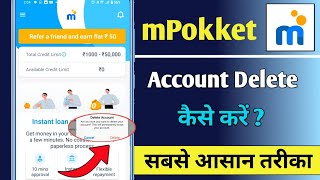 mPokket App Me Account Delete Kaise Kare  How To Delete Account In mPokket App [upl. by Onitsirc151]