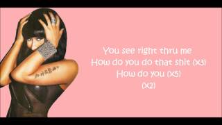 Nicki Minaj  Right Thru Me Lyrics Video [upl. by Ailekat]