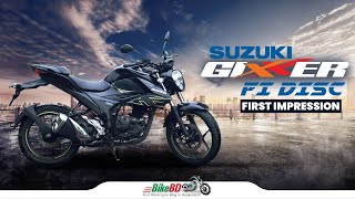 Suzuki Gixxer Fi Disc Price In Bangladesh  First Impression Review  BikeBD [upl. by Magree]