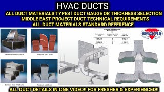 HVAC Duct l Type of Duct l Duct Materials l Duct Gauge amp Thickness l All Standards Details [upl. by Yarezed181]