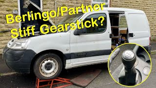 Citroen Berlingo  Peugeot Partner Stiff Gearstick Seized Gear Linkage Repair Easy DIY [upl. by Nedroj]