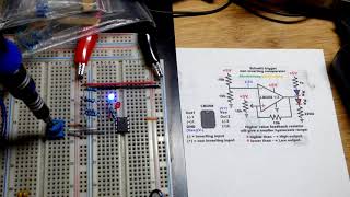 Op Amp Scmitt Trigger Non Inverting Comparator with Hysteresis using LM358 Operational Amplifier [upl. by Jaeger]