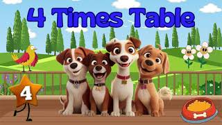 Four Times Table Song  Multiply by 4  Learn Multiplication  Multiply By Music [upl. by Eiralih]