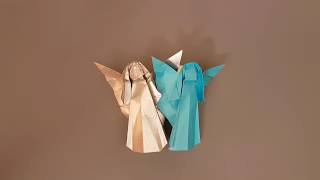 Anioł na czubek choinki  Origami Angel by John Smith [upl. by Ramsdell]