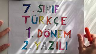 7 Sınıf Türkçe  1 Dönem 2 Yazılı [upl. by Hieronymus]