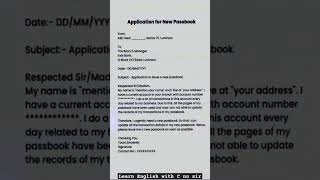 Application writing and letter writing 💫 Easy format of application🥰 application for new passbook 🙏 [upl. by Pleione812]