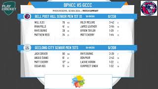 Bell Post Hill Senior Men 1st XI v Geelong City Senior Men 1sts [upl. by Tezil639]