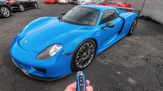 Porsche 918 Spyder Start Up amp Review  VooDoo Blue 918 Spyder [upl. by Osber996]