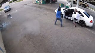 Man Runs for His Life After Gunshots Fired at Gas Station [upl. by Innob]