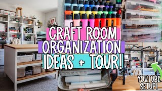 GENIUS Craft Storage Organizing  Decluttering Tips  Craft Room Office amp YouTube Studio Tour 2024 [upl. by Pierson569]