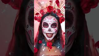 CREEPY 💀 or COOL 🤩 Mexican Sugar Skull 🌸 Calavera Makeup Tutorial [upl. by Ynohta]