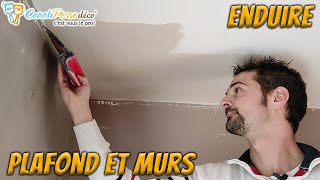 Enduire efficacement un plafond et des murs avec de lenduit garnissant [upl. by Sirdna]