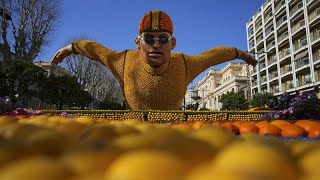 In pictures Mentons annual Lemon Festival celebrates Olympic year in zesty style [upl. by Risteau]