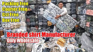 Branded shirt wholesale cheapest market  shirt wholesale branded shirt  first copy cod [upl. by Tare]