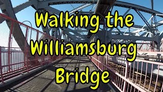 ⁴ᴷ Walking the Williamsburg Bridge to Manhattan from Brooklyn [upl. by Meletius]