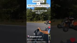 DSR1000 QUAD vs STARK VARG ALPHA starkvarg yamahar1 dragracing [upl. by Cila]