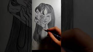 Tomie artistsofyoutube drawing sketchebook art sketchbookprocess sketch sketchbookartwork [upl. by Rambow397]