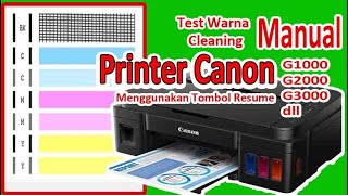 Cara Manual menggunakan Tombol Printer Untuk Test Warna  Nozzle Check  Cleaning Head Canon G1000 [upl. by Ssitruc]