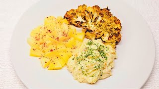 Delicious roasted cauliflower with parsnip cream  Simple and Healthy Recipe [upl. by Brandice79]