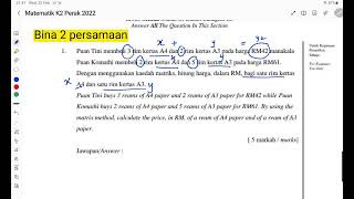 Ting 1  Persamaan linear serentak  Bina 2 persamaan [upl. by Legnaros]