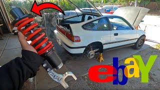 H2B CRX Carbon Fiber Hood RECLEARED  EBAY Suspension Mods [upl. by Feinleib]