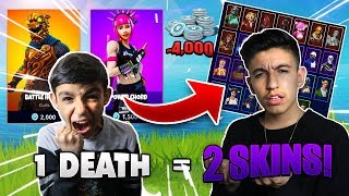 1 Death  2 Free Skins For My 10 Year Old Little Brother Fortnite Skins Challenge [upl. by Pickard399]