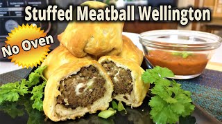 NINJA FOODI Stuffed Meatball Wellington Pouches AIR FRYER EASY RECIPES [upl. by Nailimixam]