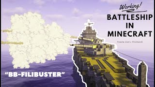 Working Battleship in Minecraft [upl. by Florinda823]