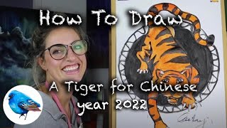 Learn how to draw A CHINESE NEW YEAR TIGER 2022 STEP BY STEP GUIDE Age 5 [upl. by Theis]