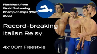 🇮🇹 Italian RecordBreaking Mens 4x100m Freestyle Relay  World Swimming Championships 25m 2022 [upl. by Bundy612]