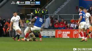 Lawes hit on Bastareaud — 2019 Six Nations [upl. by Townie]