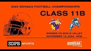 Winner vs Sioux Valley 2024 Class 11B Football Championships  SDPB Sports [upl. by Nylareg]