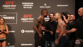 UFC Fight Night Copenhagen Marc Diakiese vs Lando Vannata weigh in face off [upl. by Sonitnatsnoc]