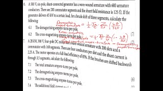 ELECTROTECHNICS N5 DC MACHINES Crossmagnetising and Demagnetising ampere turns per pole [upl. by Adnerad]
