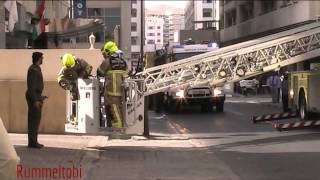 Dubai Civil Defence Drill  Command  tanker  ladder  engine amp ambulance on scene part 2 [upl. by Nessy]