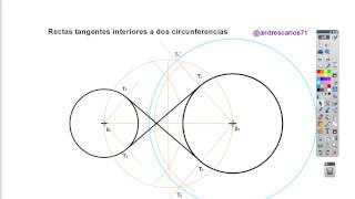 Rectas tangentes interiores a dos circunferencias [upl. by Esiahc]