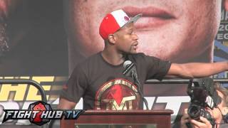 Floyd Mayweather vs Marcos Maidana press conference video highlights [upl. by Brag]