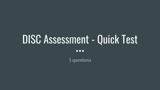 DISC Test Example short Understanding Personal DISC type [upl. by Aehsal]