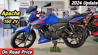 2024 Tvs Apache RTR 160 2V Review l Exhaust Sound Detailed review On road price Mileage Top speed [upl. by Yhtomiht]