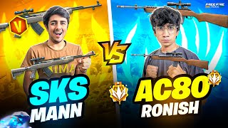 Sks Vs Ac80🔫  Long Range Fight💪  Tsg Mann Vs Tsg Ronish 🥊  Who Wins   Garena Free Fire [upl. by Curtice]