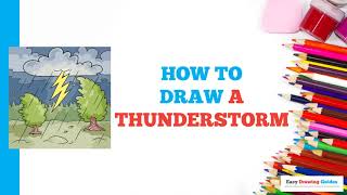 How to Draw a Thunderstorm Easy Step by Step Drawing Tutorial for Beginners [upl. by Mutat]