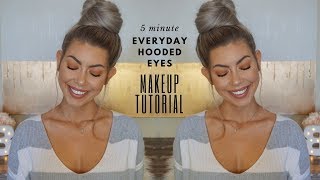 SUPER EASY SUPER FAST Everyday Hooded Eyes Makeup Tutorial  Tartelette Toasted Palette [upl. by Pence]