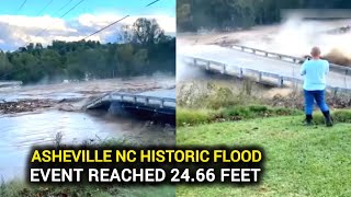 Storm Hurricane Helena captured historic flooding plus collapsed bridges and crested dams [upl. by Accebor]