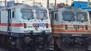 Indian express trains high speed skip on Virar station with loud horns all trains in this video [upl. by Blythe]